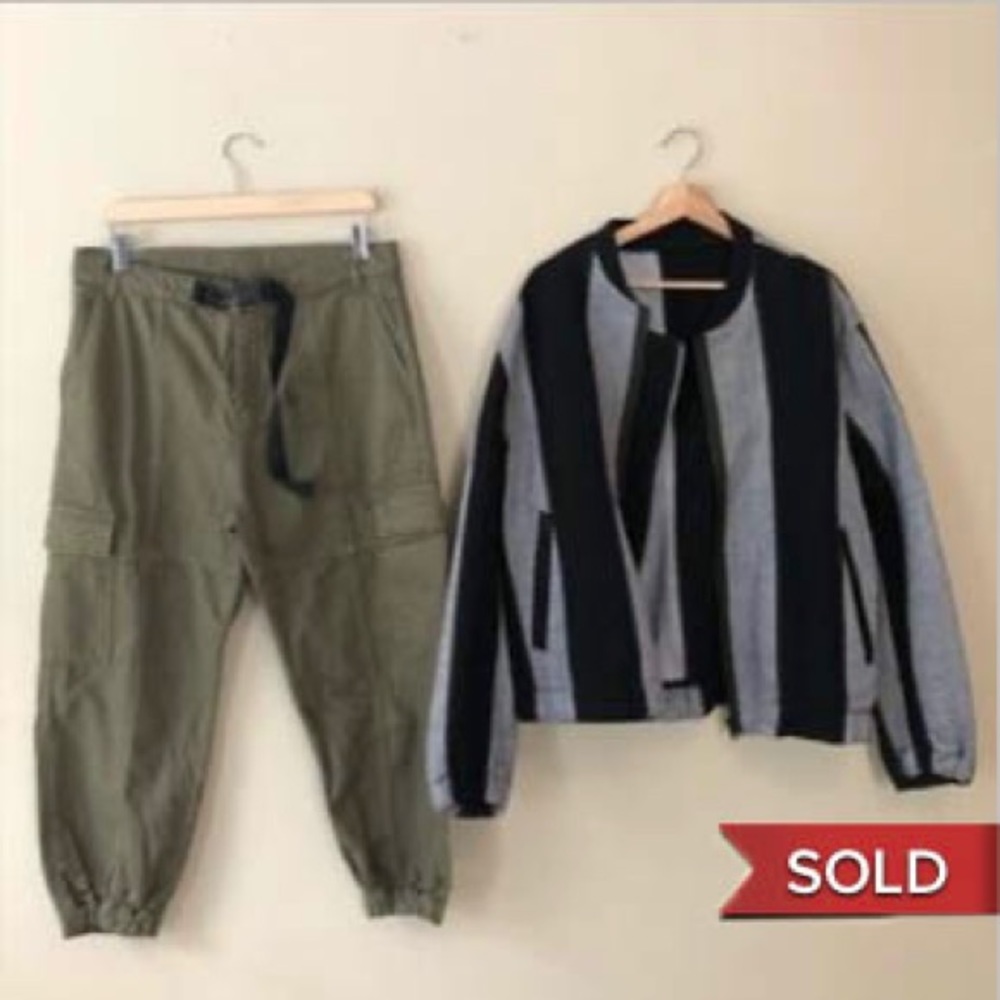 SOLD - Tweed bomber & cargo pants